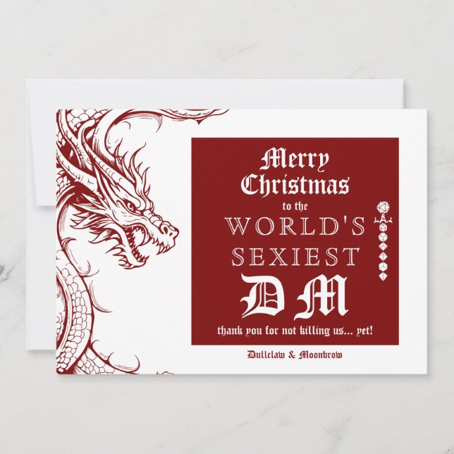 Cartes Pour Fêtes Annuelles Gamer Celtic Dragon MDN RPG DM Noël (Devant)