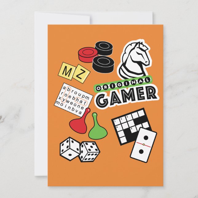Cartes Pour Fêtes Annuelles Gamer d'origine (Devant)