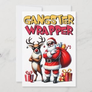 Cartes Pour Fêtes Annuelles Gangster emballé pour cadeau de Noël