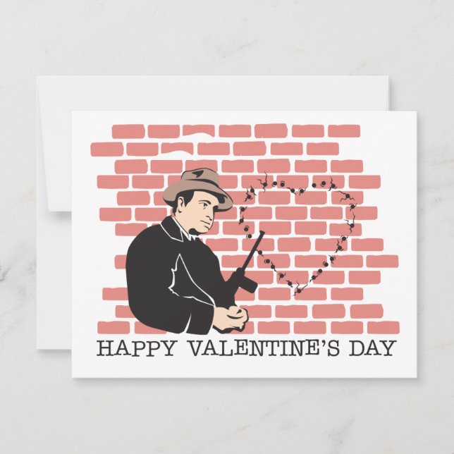 Cartes Pour Fêtes Annuelles Gangster Valentine's Day (Devant)