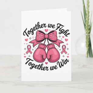 Cartes Pour Fêtes Annuelles Gants de boxe Ruban Rose Sensibilisation au cancer