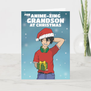 Cartes Pour Fêtes Annuelles Garçon Anime Noël