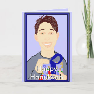 Cartes Pour Fêtes Annuelles Garçon avec cadeau Happy Hanoukka Card