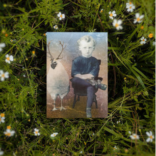 Cartes Pour Fêtes Annuelles Garçon et poulet Halloween Steampunk vintage