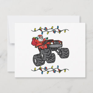 Cartes Pour Fêtes Annuelles Garçon Monster Truck Santa de Noël Enfants Tout-Pe