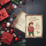 Cartes Pour Fêtes Annuelles Garçon vintage Dans Le Sucre de canne De Santa Hat<br><div class="desc">Trouvez votre carte postale de Noël vintage préférée de ma collection de belles images rétro du passé. Posé sur un arrière - plan délicatement coloré à l'arrière et à l'avant, avec du texte à l'arrière qui peut être retiré ou personnalisé. Le garçon vintage dans un chapeau de Père Noël tenant...</div>