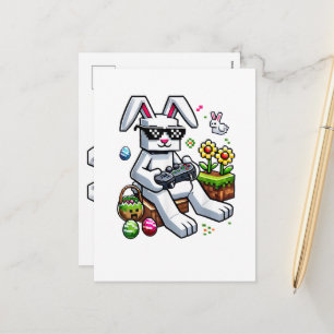 Cartes Pour Fêtes Annuelles Garçons Joyeux Jour de Pâques Lapin Œuf Jeu Vidéo