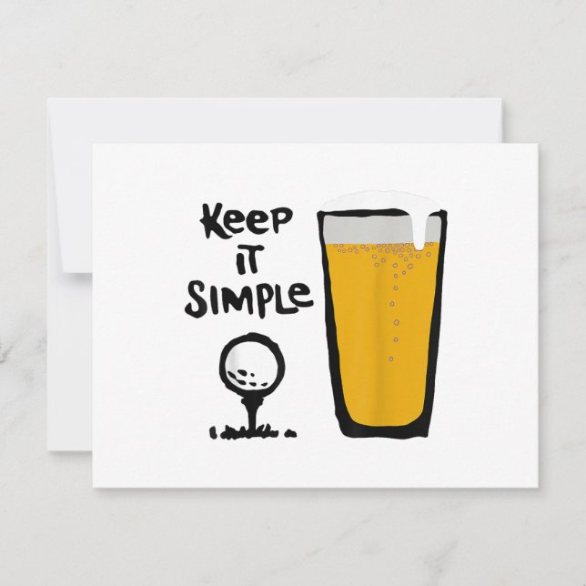 Cartes Pour Fêtes Annuelles Garder Il Simples Funny Golf Bière (Devant)