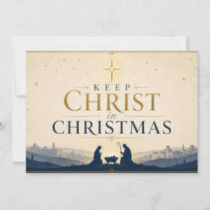 Cartes Pour Fêtes Annuelles Garder le Christ dans Noël Moderne Chrétien