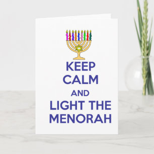 Cartes Pour Fêtes Annuelles Gardez le calme et allumez le Menorah