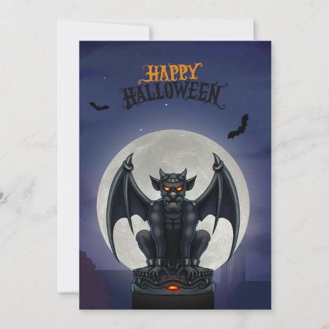 Cartes Pour Fêtes Annuelles Gargoyle Happy Halloween card (Devant)