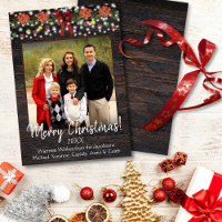 Garland de Noël rustique avec lumières Photo