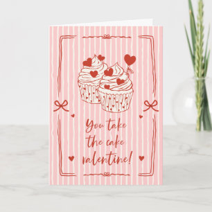 Cartes Pour Fêtes Annuelles Gâteau Amusant avec un Jeu de Mots pour la Saint-V
