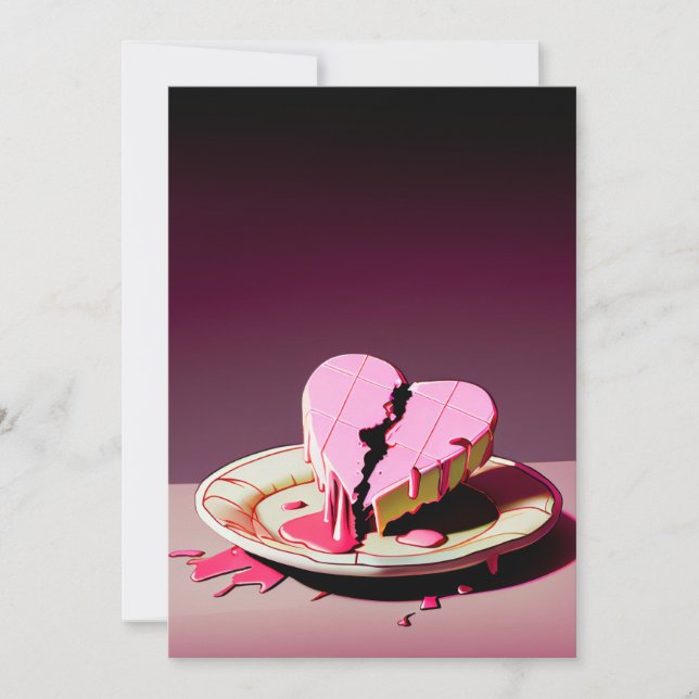 Cartes Pour Fêtes Annuelles gâteau cardiaque cassé (Devant)