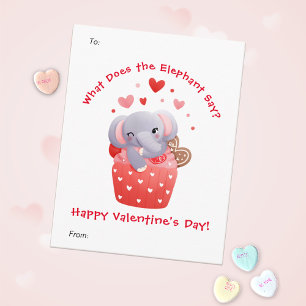 Cartes Pour Fêtes Annuelles Gâteau Cupcake Éléphant Mignon Enfants Saint-Valen