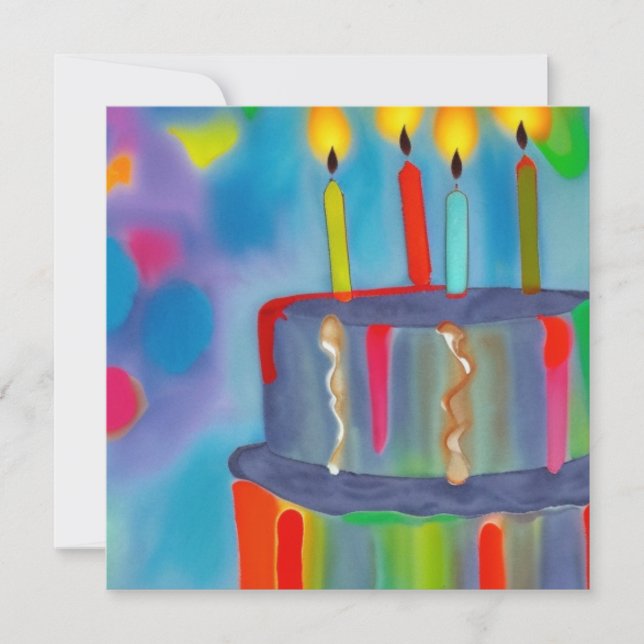 Cartes Pour Fêtes Annuelles Gâteau d'anniversaire (Devant)