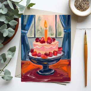 Cartes Pour Fêtes Annuelles Gâteau d'anniversaire à la fraise