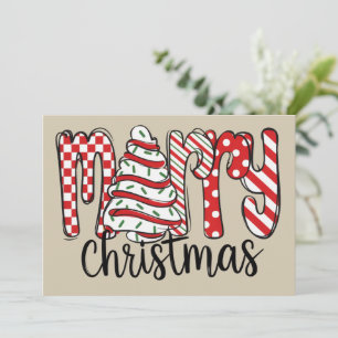 Cartes Pour Fêtes Annuelles Gâteau d'arbre de Noël joyeux Fête de Noël festive