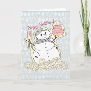 Cartes Pour Fêtes Annuelles Gâteau français de Noël d'artisan de chef de