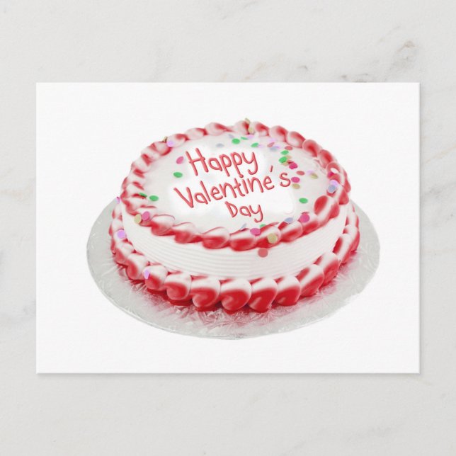 Cartes Pour Fêtes Annuelles gâteau Heureuse Sainte-Valentin (Devant)