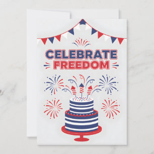 Cartes Pour Fêtes Annuelles Gâteau Patriotique Joyeux 4 juillet Indépendance d