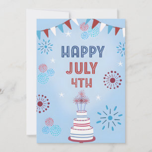 Cartes Pour Fêtes Annuelles Gâteau Patriotique Joyeux 4 juillet Indépendance d