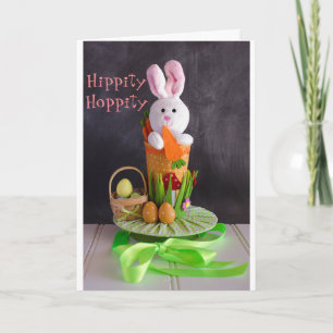 CARTES POUR FÊTES ANNUELLES GÂTEAU POUR ENFANTS **EASTER** W/ BUNNY TROP DE VA