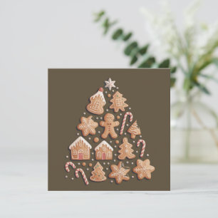 Cartes Pour Fêtes Annuelles Gâteau Sapin de Noël Mignon Biscuit d'Hiver