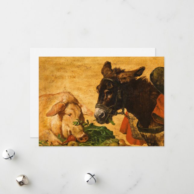 Cartes Pour Fêtes Annuelles Gavé et paresseux, modéré et industrieux (Devant/Arrière en situation)