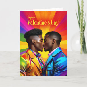 Cartes Pour Fêtes Annuelles Gay African American Rainbow Pop Valentine's Day