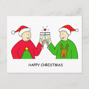 Cartes Pour Fêtes Annuelles Gay Homme Couple Joyeux Noël