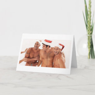 Cartes Pour Fêtes Annuelles Gay Men Père Noël Christmas Party ! !