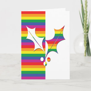 Cartes Pour Fêtes Annuelles Gay pride Christmas Holly