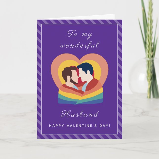 Cartes Pour Fêtes Annuelles Gay pride Couple LGBTQ Mari Saint Valentin Ho (Devant)