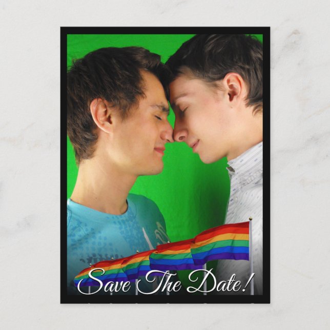 Cartes Pour Fêtes Annuelles Gay pride Rainbow Flag Wedding Enregistrer la cart (Devant)