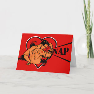 Cartes Pour Fêtes Annuelles Gay Valentine's Day, SNAP, Retro Muscle Man, Chaîn