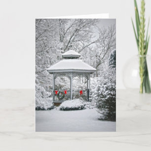 Cartes Pour Fêtes Annuelles Gazebo dans la neige