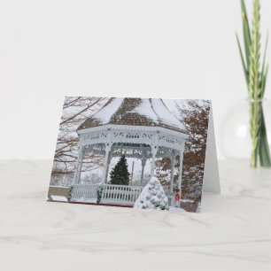 Cartes Pour Fêtes Annuelles Gazebo dans la neige