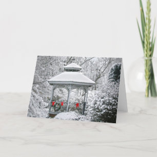 Cartes Pour Fêtes Annuelles Gazebo dans la neige