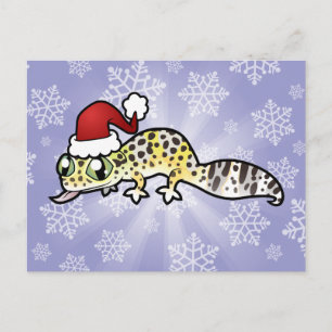 Cartes Pour Fêtes Annuelles Gecko de léopard de Noël