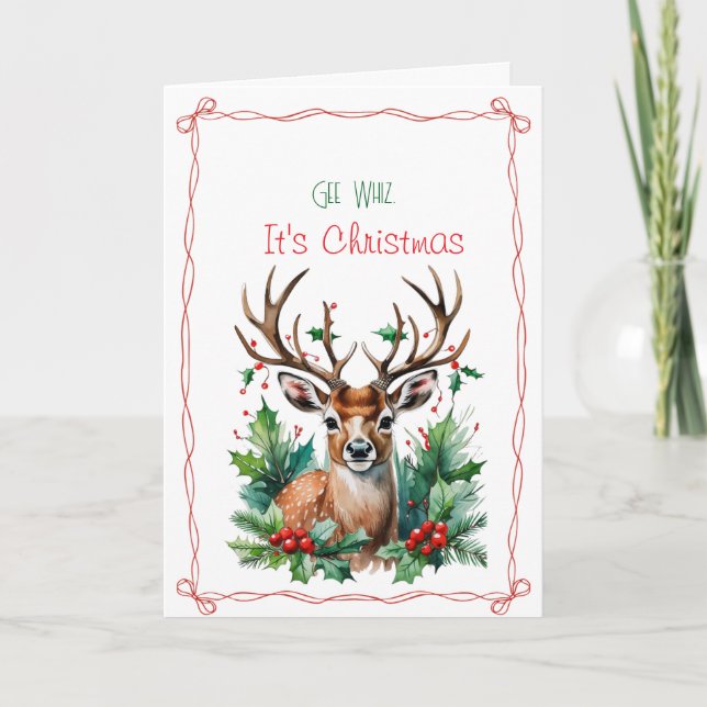 Cartes Pour Fêtes Annuelles Gee Whiz C'est Noël Folded Holiday Card (Devant)