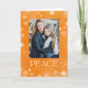 Cartes Pour Fêtes Annuelles Gel Peace Orange Watercolor Holiday Photo