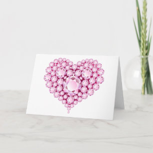 Cartes Pour Fêtes Annuelles Gemmes cardiaques du quartz Rose