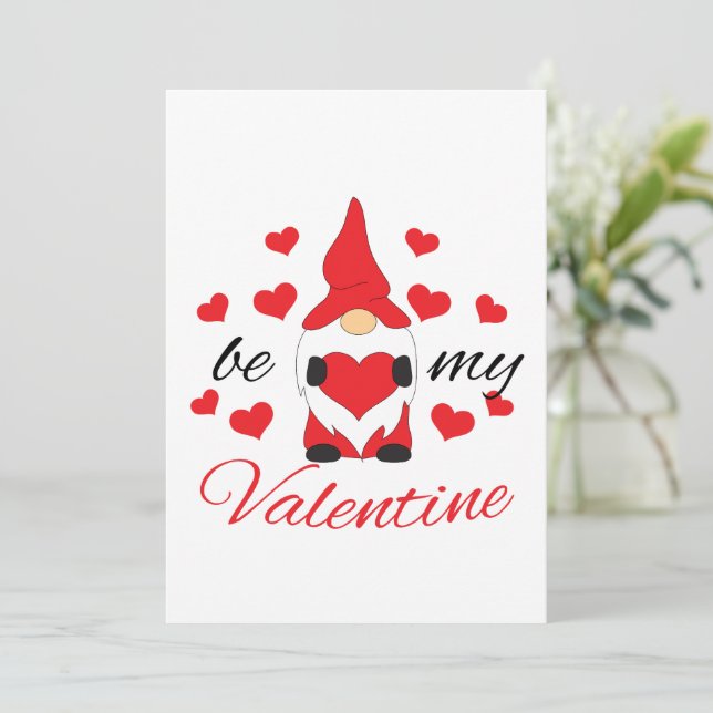Cartes Pour Fêtes Annuelles Gène mignon avec coeur Soyez ma Saint Valentin (Debout devant)
