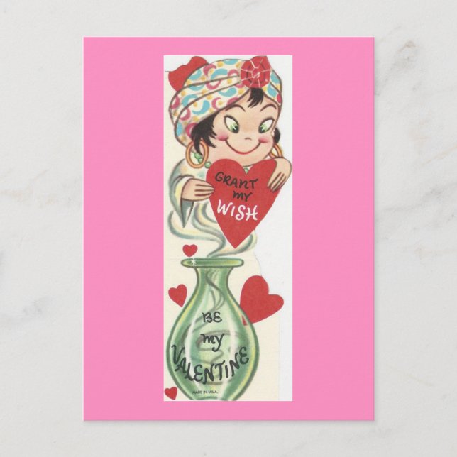 Cartes Pour Fêtes Annuelles Genie vintage Valentine (Devant)