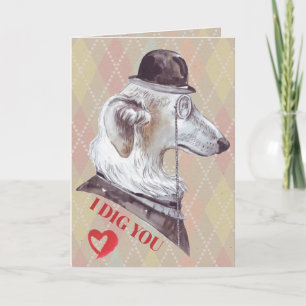 Cartes Pour Fêtes Annuelles Gentleman Hound Dog Je Vous Déterré