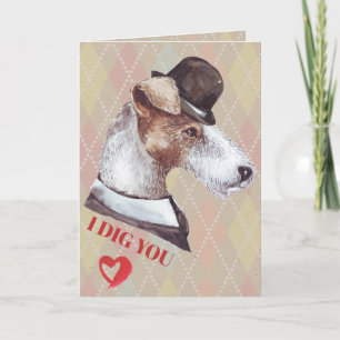 Cartes Pour Fêtes Annuelles Gentleman Terrier Chien Je Vous Adore