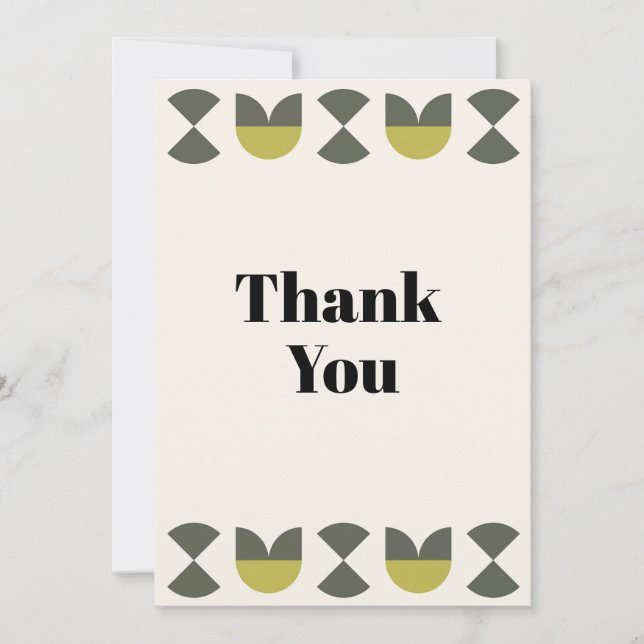 Cartes Pour Fêtes Annuelles Geometric Light peach Thank You Card (Devant)