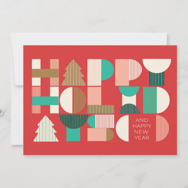 Cartes Pour Fêtes Annuelles Géométrique Holiday Cheval (Devant)