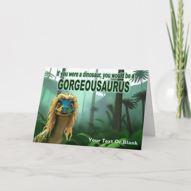 Cartes Pour Fêtes Annuelles Georgeousaurus Blond Dinosaur (Devant)